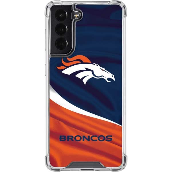 Skinit Clear Phone Case Compatible with Galaxy S22 - Officially Licensed NFL Denver Broncos Design