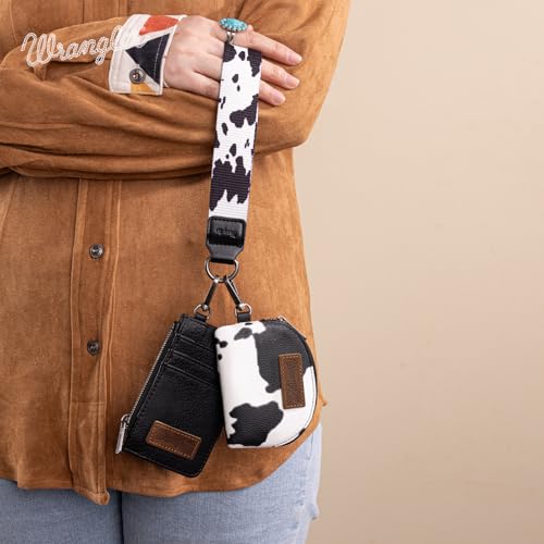 Image of Wrangler Keychain Wristlet Wallets for Women Western Dual Pouch Wristlet Credit Card Holder Wallet