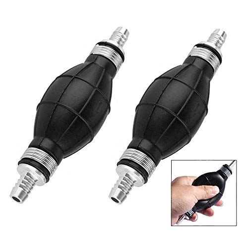 XLKJ 2 focos de bomba de transferencia de combustible caliente, sifón manual de combustible, imprimación manual de goma de 8 mm en línea para adaptarse a tipo de bombilla de bomba de tubo de