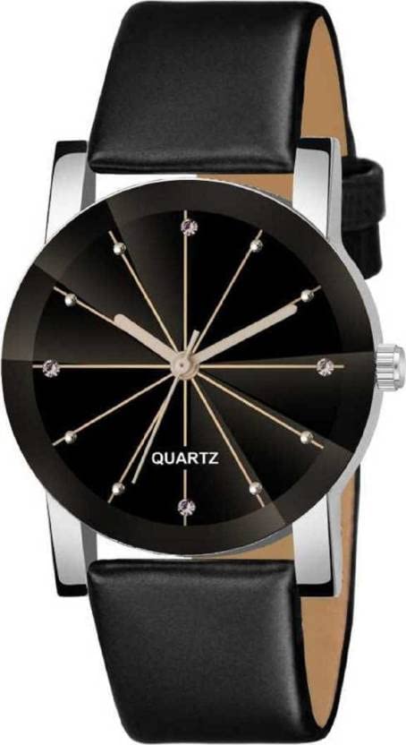 BIZOLO Black Dial Prism Glass Leather Strap Analog Black Watch for Men & Boys (B0BNZ91L87) Amazon Price History, Amazon Price Tracker