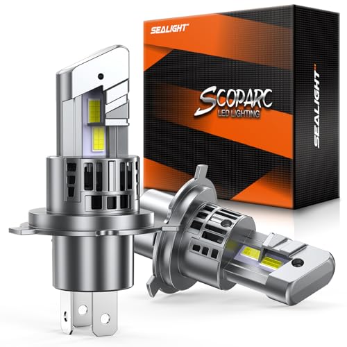 Image of SEALIGHT H4 40000LM Super Bright H4 Light Bulbs, 1:1 Mini S1 9003 Fog Driving Bulbs, 20000RPM Cooling Fan H4 /9003 Bulb, IP67, 3MIN Play and Plug, Pack of 2