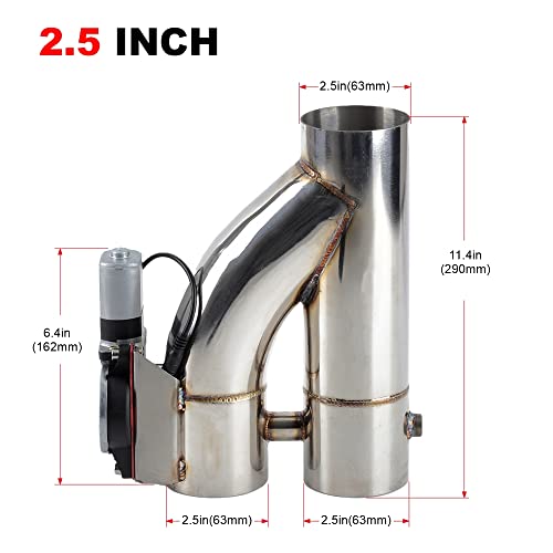 Ando Racing 2.5“ Electric Exhaust Cutout Valve, Dual Flaps Type Motor E-Cut Valve Kit Remote Controller #TOP5