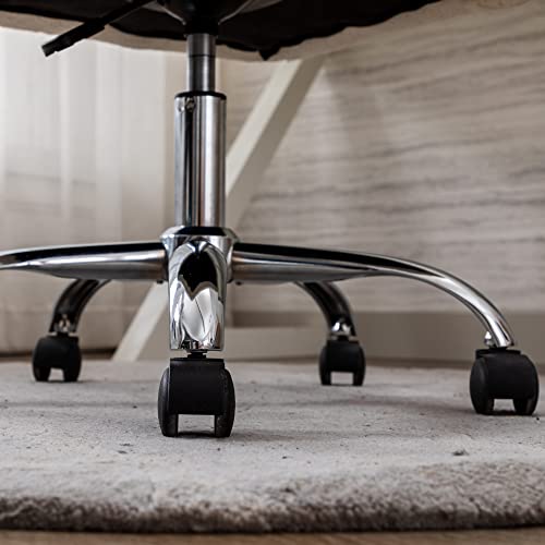 Kcc Faux Fur Vanity Makeup Desk Chair, Comfy Fluffy Swivel Modern Leisure Armchair With Wheels, Upholstered Fuzzy Height Adjustable For Teens Women Girls Elegant Home Office #TOP6