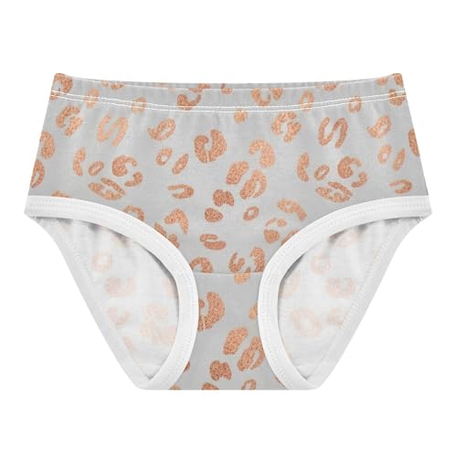 Cotton Toddler Underwear Floral Rose Gold Leopard Spots White Panties for Girl Flower Briefs Undies Kids 2t