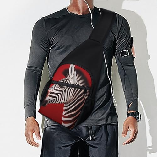 Bolso tipo bandolera Zebra Red para viaje y uso casual miniatura 7