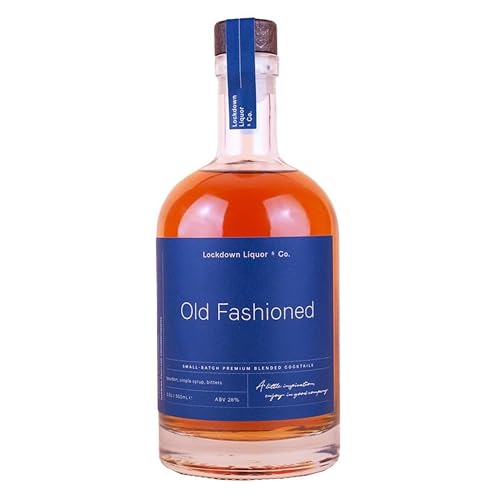 Lockdown Liquor Old Fashioned Ready to Drink Cocktail 500ml Bottle | Premium Bourbon Blend with Bitters & Simple Syrup | Classic Whiskey Cocktail | 28% ABV | Bar-Quality Old Fashioned at Home