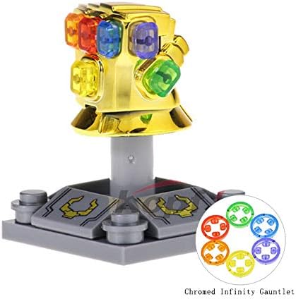 Chrome Infinity Gauntlet with 24PCS Power Stones Building Blocks Kids Gift Toys
