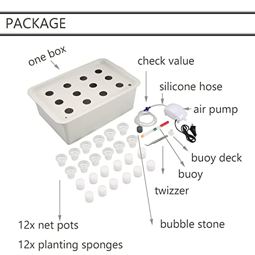 NATGAI Hydroponic System Growing Kit with Air Pump 12 Holes Soilless Cultivation Grow Box Garden Cabinet Box for Herbs, Lettuce, Vegetables - Image 5