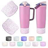 BKBY 2PCS Silicone Boot Compatible with Owala 30oz & 40oz FreeSip Sway Bottles & Tumblers, Protective Anti-Slip Bottom Cover Sleeve for Freesip Sway Tumbler (Translucence Pretty in Purple)