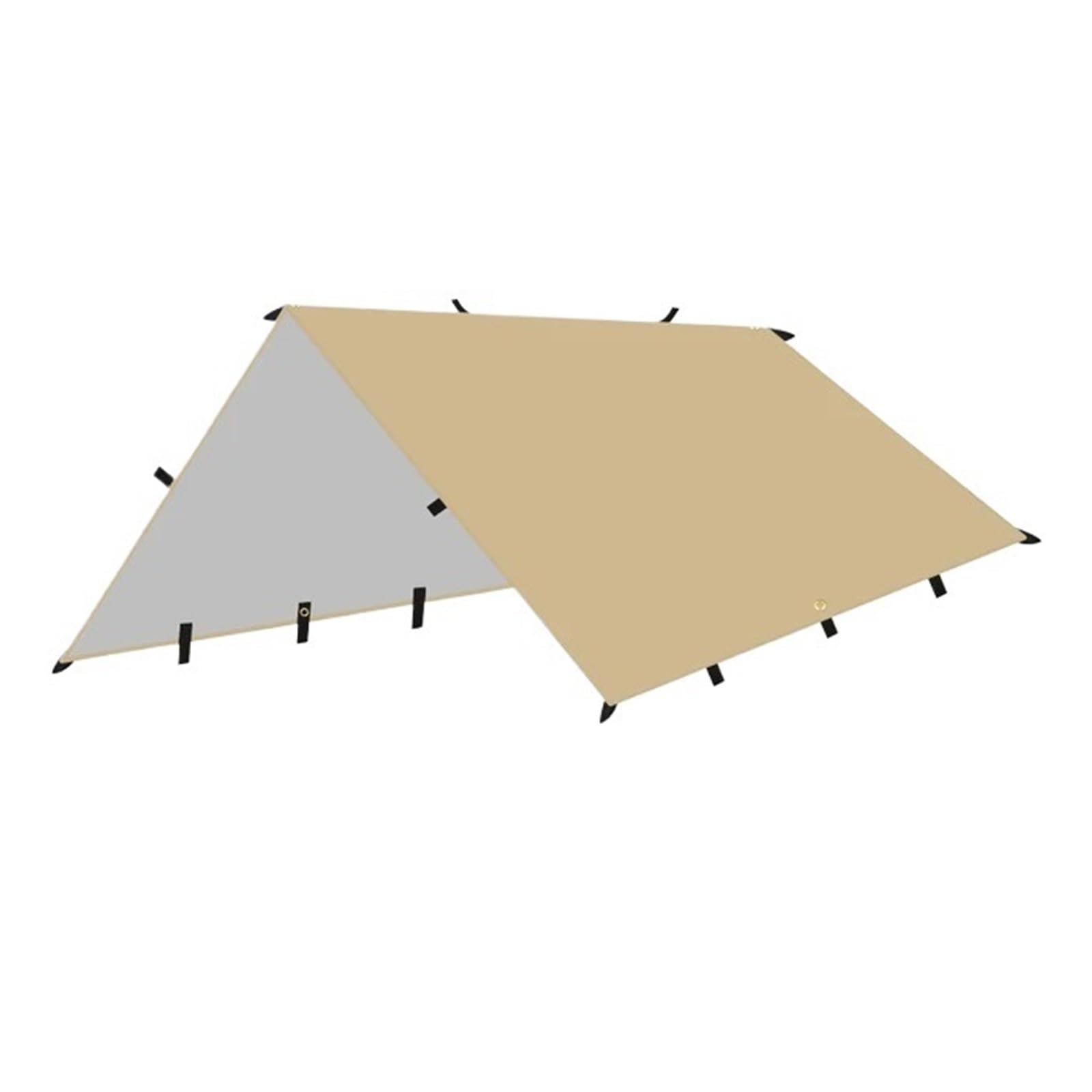 Tent tarp 4x4m 4x3m 3x3meters 19 Hang Points Tent Tarp Survival Sun Shelter Shade Canopy Outdoor Backpacking Waterproof Camping Awning SunShade(3x4m Khaki)