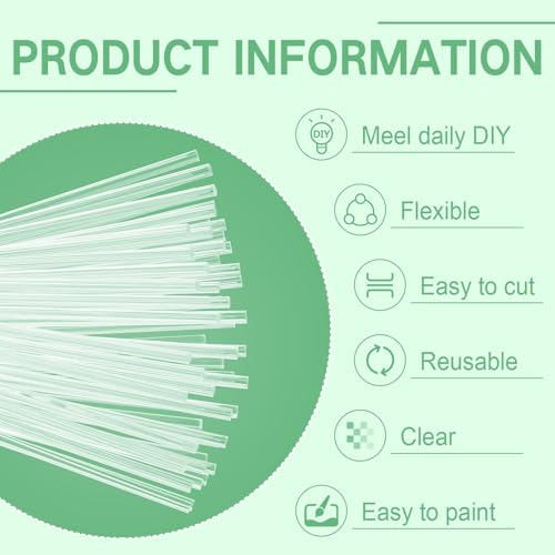 Image of Vicenpal 30 Pcs 16 Inch Clear Acrylic Rods 2 mm Plant Stakes Acrylic Dowel Rods Plant Support Stakes Round Strip Sticks for Party DIY Crafts Decorations Gardening