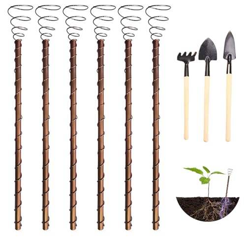 6 Pack Electroculture Plant Stakes, 12" Electroculture Copper Gardening Antennas,