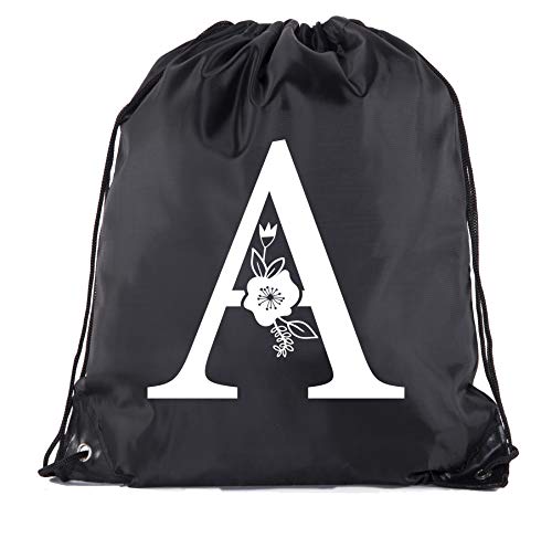 Monogrammed Backpack Custom Initial Drawstring Backpacks Personalized Cinch Sack