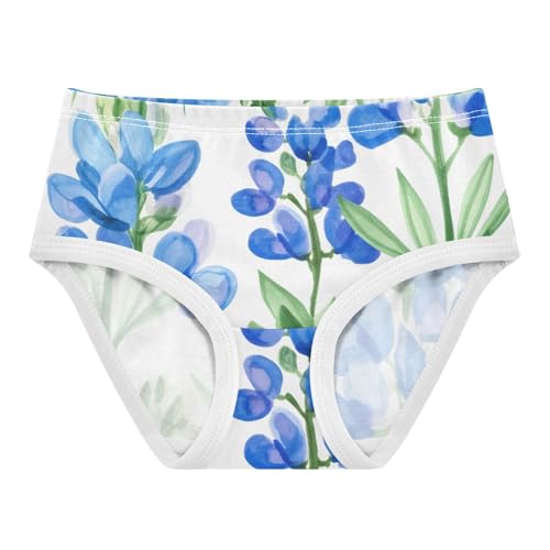 Fun Toddler Girls Underwear 2t Cotton Girl Panties Cute Painted Bluebonnet Flowers Leaves Briefs Kids Undies