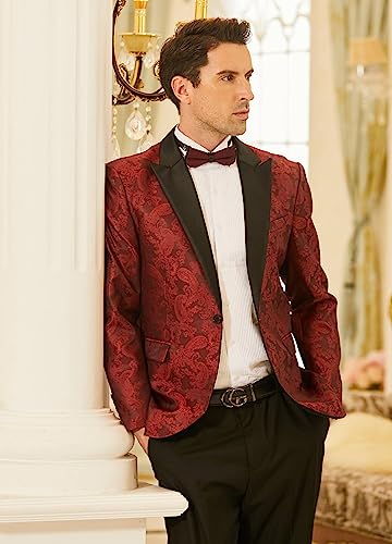 COOFANDY Men's Floral Paisley Formal Tuxedo Suit Jacket Dress Dinner Party Prom Weeding Blazer4