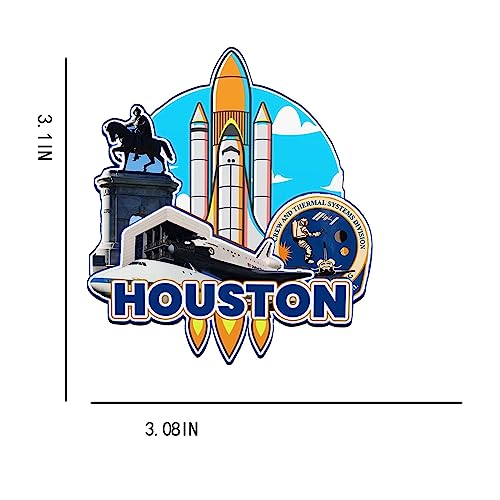 Imán decorativo de madera Houston Texas USA para refrigerador miniatura 3