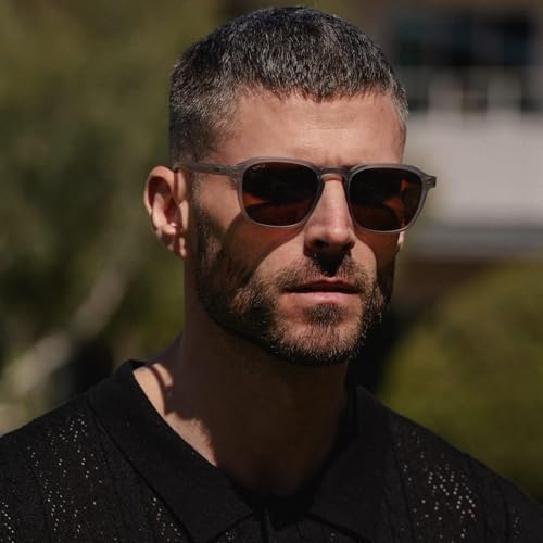 Image of WearMe Pro Men's Polarized Square Sunglasses - Wide Fit, Retro Style, UV400, Lightweight Frame for Driving & Daily Wear
