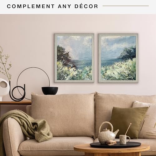 MCS Studio Gallery 16x20 Poster Frame Gray Woodgrain, Vertical & Horizontal Wall Hanging Large Picture Frame for Photos, Posters & Art Prints (2-Pack)