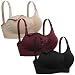 Lataly Womens Seamless Nursing Bra Sleeping Maternity Bralette for Breastfeeding Color Black Beige Red Size L