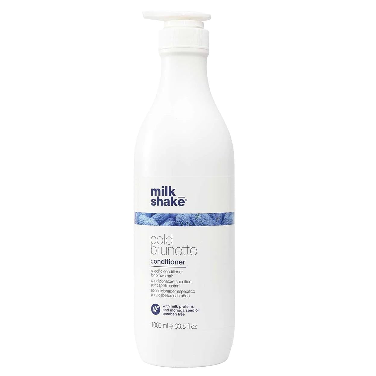 milk_shake Cold Brunette Conditioner Toning Conditioner with Blue Pigment to Correct Red and Orange Tones in Brown Hair Nourishes, Smooths, and Protects Color