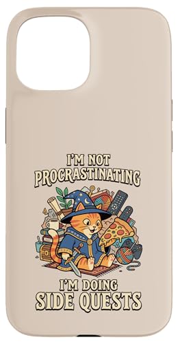 I'm Not Procrastinating I'm Doing Side Quest Wizard Cat �X�}�z�P�[�X iPhone 15 �p