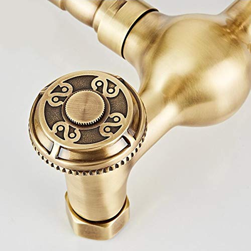 European Style Black Copper Full Body Wall Type Kitchen Faucet Hot And Cold Double Pots Basin Sink Laundry Mixing Valve,High #TOP5