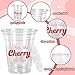 JarThenaAMCS 50Pcs She's The Cherry On Top Plastic Cups with Lids Straws Drinking Cup 12oz Red Cherry Bow Disposable Cups for Birthday Baby Shower