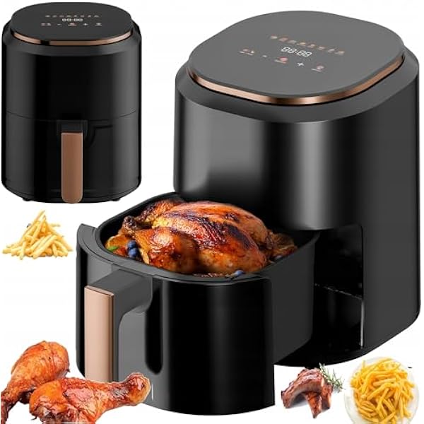 FRYTKOWNICA BEZTŁUSZCZOWA AIR FRYER LINBOX KOLOROWE IKONY CZARNA