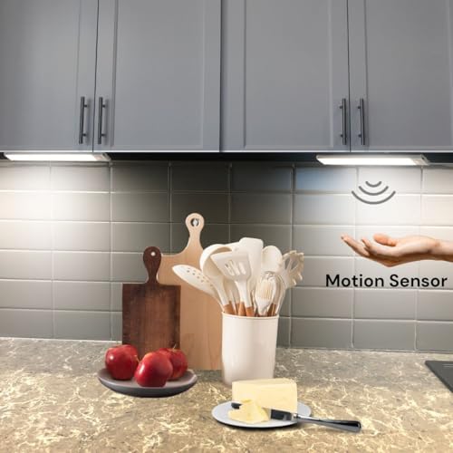 Under Cabinet LED Lights, 2Pack, USB Rechargeable Motion Sensor Lights, Wireless Magnetic Lights, Automated Activation Lamp, Kitchen, Bedroom, Closet