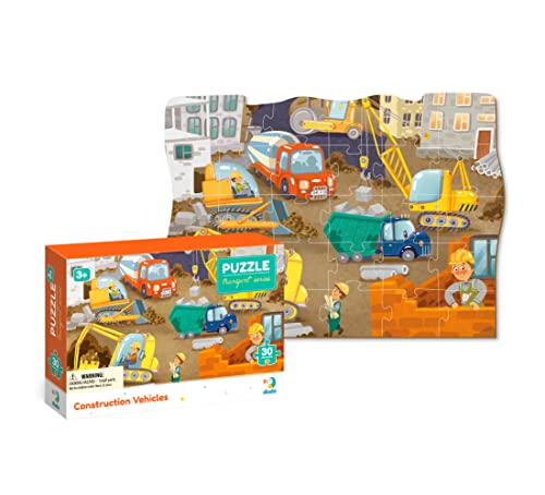 Dodo D300373 Educational Construction Vehicles Puzzle 30 Pieces, Various