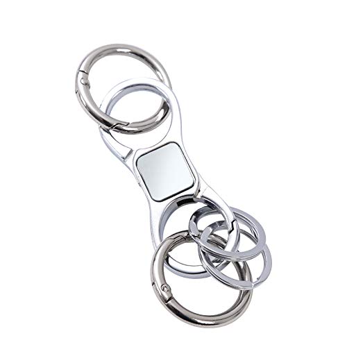 DAYGOS Key-Chain with Quick-Release Spring Clip Keyrings - Heavy Duty Car Keychain for Men or Women,Silver
