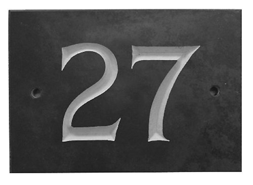 The House Nameplate Company Slate House Number, Charcoal Grey,Number 27