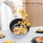Audecook Hot Pot Electric, 1.7L Mini Electric Skillet Portable Nonstick Sauté Pan with Power Adjustment, Rapid Noodles Cooker Travel Multicooker for Steak/Soup/Egg/Oatmeal/Noodles - Image 2