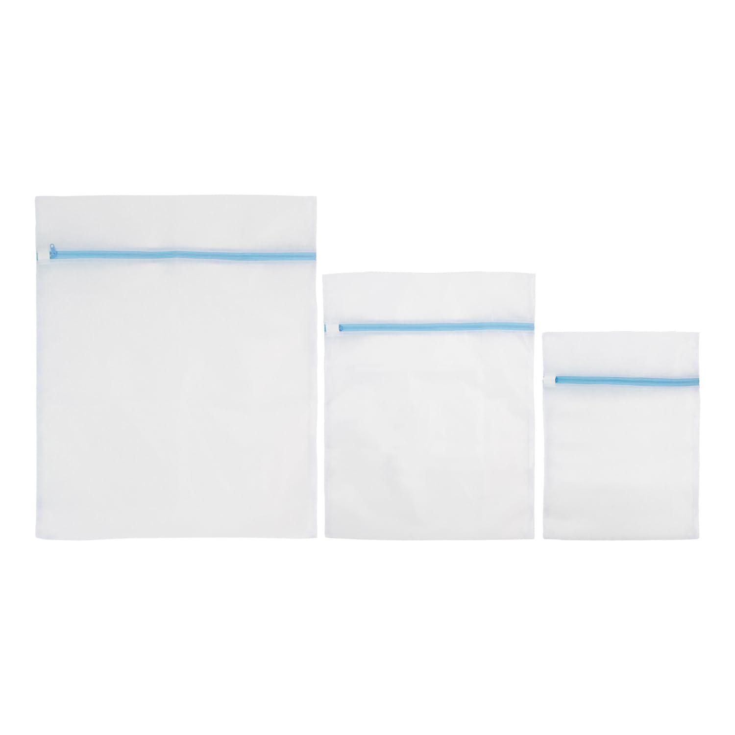 JVL Mesh Laundry Wash Bags For Delicates, Set of 3, White