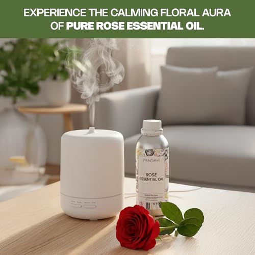 Image of VedaOils Rose Essential Oil 100ml | 100% Pure, Natural & Undiluted Aroma Oil | Rose Oil for Face, Skin, Hair Growth, Diffuser, Candles, Soap Making & Home Fragrance