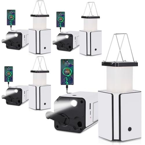 4-Pack Solar Rechargeable Emergency Camping Lanterns