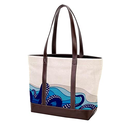 Sac à main poulpe de l'océan bleu fini les sacs noirs ennuyeux