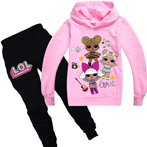 Socluer Traje Deportivo Sudaderas con Capucha LOL Surprise Dolls Niña Ropa de Princesa Pantalones Deportivos para niñas Dolls