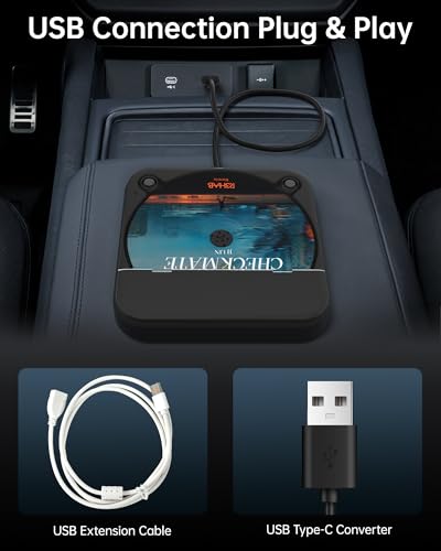 image for ENVYCLOUD Portable Car CD Player with USB/AUX Port,External CD Player 