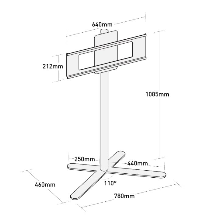 Soporte universal para TV, altura ajustable, con ruedas miniatura 2