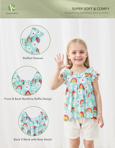 Image of Baby Girl Sleeveless T-Shirts Toddler Infant Girls Tank Top T-Shirt Viscose from Bamboo Summer Cool Tees 3Months-5T