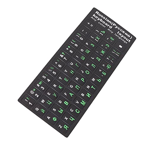 SUNGOOYUE 2Pcs Russian Keyboard Stickers Unique Coating Waterproof Dustproof Russian Alphabet Keyboard Stickers for PC Laptop (1 Green 1 Orange) - Image 2