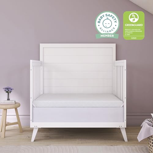 Dream On Me Holly 2-in-1 Mini Crib Mattress, Dual-Sided Infant & Toddler, Waterproof Cover, GREENGUARD Gold Certified, 38” x 24” x 3”, Fits Mini & Select Portable Cribs, Not for Playards - image 5