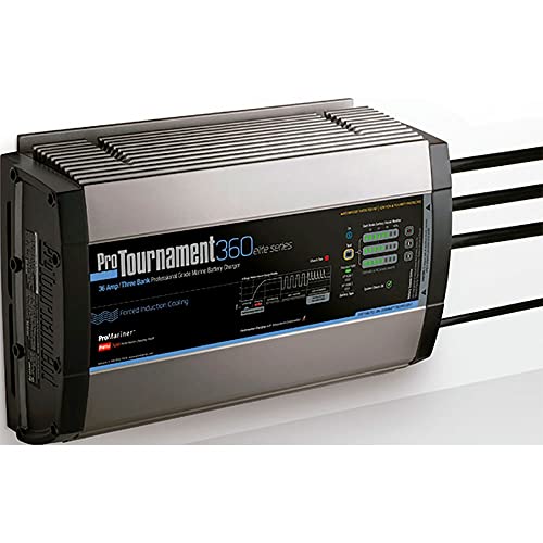 ProMariner ProTournament 360 Elite Series 36 Amp Quad Bank Waterproof Marine Battery Charger, 52038