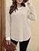 Saloogoe Womens Fall Fashion 2025 Tunic Sweaters Dressy Casual Tops Long Sleeve Shirts Trendy Plus Size Clothing Cream XL