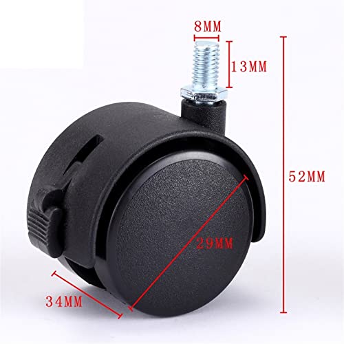 Roulette pivotante remplacée roue de chariot silencieuse M8 de 30mm - 5