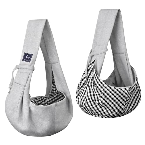 CUBY Dog and Cat Sling Carrier – Hands Free Reversible Pet Papoose Bag – Soft Pouch and Tote Design – Suitable for Puppy, Small Dogs Cats Outdoor (Classic Grey) CUBY Dog and Cat Sling Carrier – Hands Free Reversible Pet Papoose Bag – Soft Pouch and Tote Design – Suitable for Puppy, Small Dogs Cats Outdoor (Classic Grey)