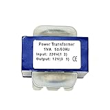 EI28*15 1W/VA Stifttransformator, Eingang 220V, Ausgang 12V, kleines Netzteil, Wechselstromtransformator for elektronische Geräte, Leiterplatte, 1 Stück