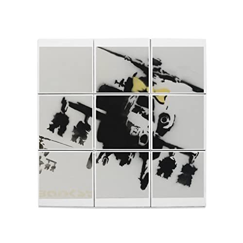 Carreaux céramique Banksy Pretty Copter street art décoratif de 45,6 x 45,6 cm