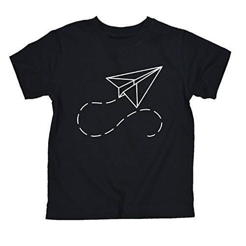 Instant Message - Paper Airplane Infant - Toddler Short Sleeve T-Shirt - Size 2T Black #TOP11